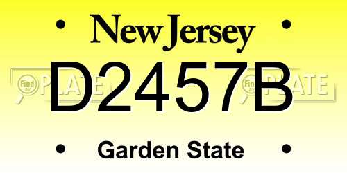D2457B New Jersey License Plate