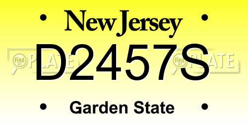 D2457S New Jersey License Plate