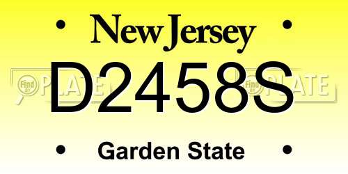 D2458S New Jersey License Plate