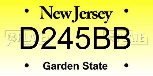 D245BB New Jersey License Plate
