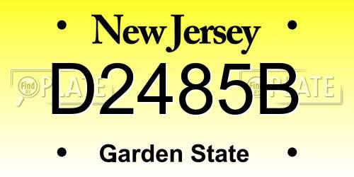 D2485B New Jersey License Plate