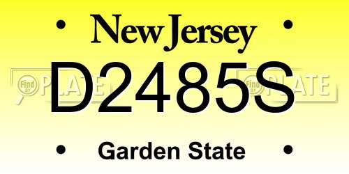 D2485S New Jersey License Plate