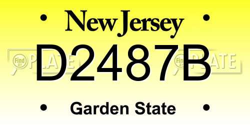 D2487B New Jersey License Plate