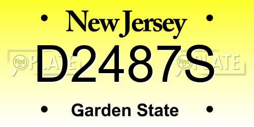 D2487S New Jersey License Plate