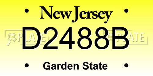 D2488B New Jersey License Plate