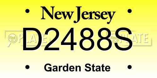 D2488S New Jersey License Plate