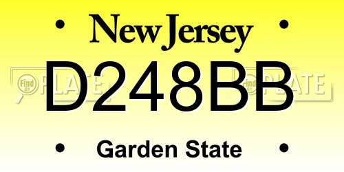 D248BB New Jersey License Plate