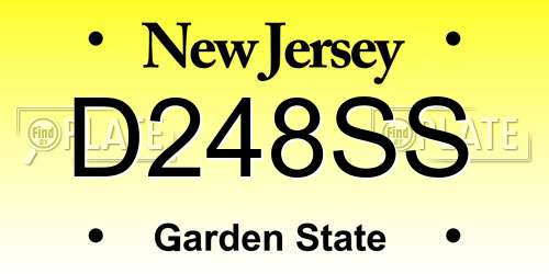 D248SS New Jersey License Plate