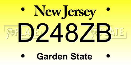 D248ZB New Jersey License Plate