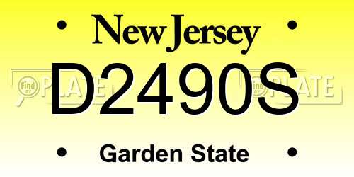 D2490S New Jersey License Plate