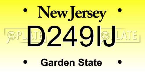 D249IJ New Jersey License Plate