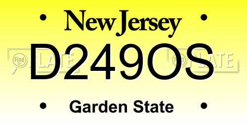 D249OS New Jersey License Plate