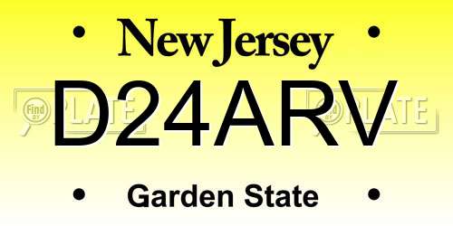 D24ARV New Jersey License Plate