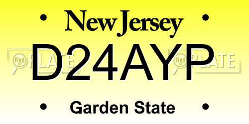 D24AYP New Jersey License Plate