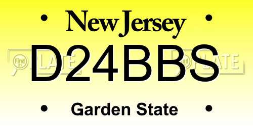 D24BBS New Jersey License Plate