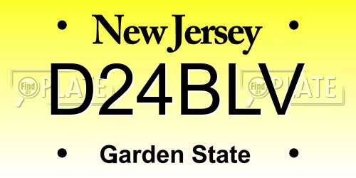 D24BLV New Jersey License Plate
