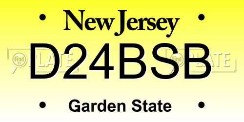 D24BSB New Jersey License Plate