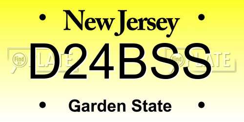 D24BSS New Jersey License Plate