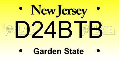 D24BTB New Jersey License Plate