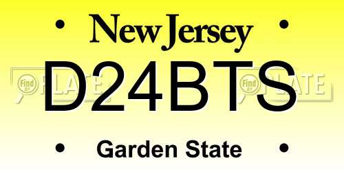 D24BTS New Jersey License Plate