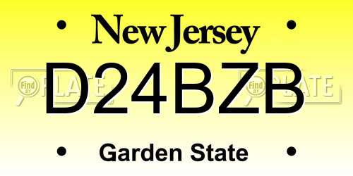 D24BZB New Jersey License Plate