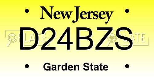 D24BZS New Jersey License Plate