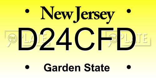 D24CFD New Jersey License Plate