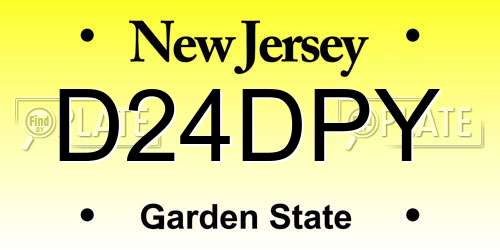 D24DPY New Jersey License Plate