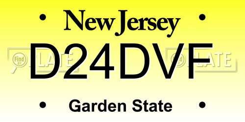 D24DVF New Jersey License Plate