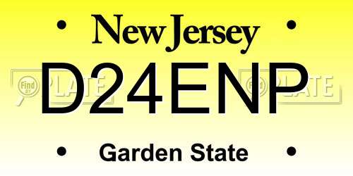 D24ENP New Jersey License Plate