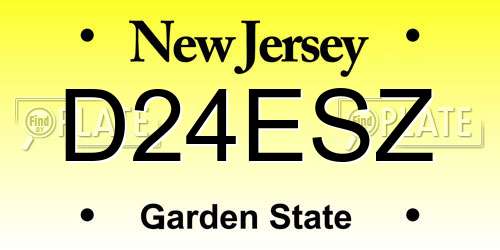 D24ESZ New Jersey License Plate
