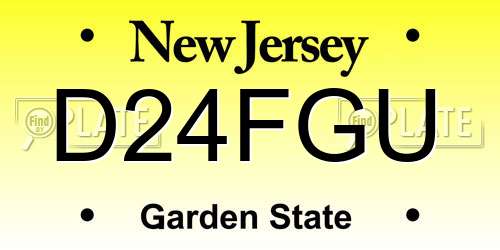 D24FGU New Jersey License Plate