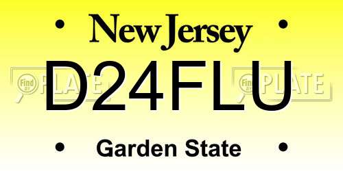 D24FLU New Jersey License Plate