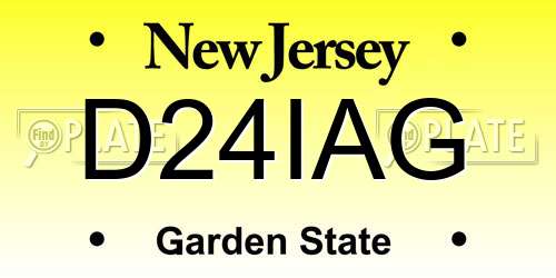 D24IAG New Jersey License Plate