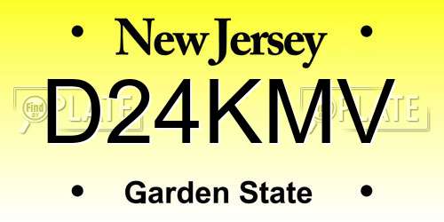 D24KMV New Jersey License Plate