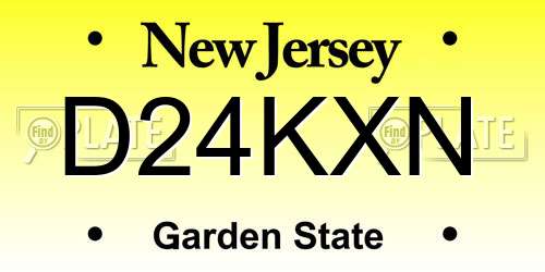 D24KXN New Jersey License Plate
