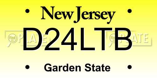 D24LTB New Jersey License Plate