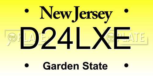 D24LXE New Jersey License Plate
