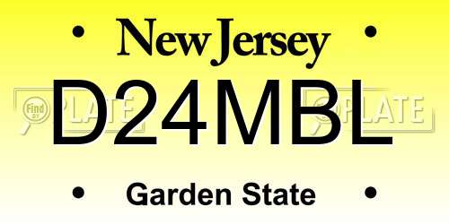 D24MBL New Jersey License Plate