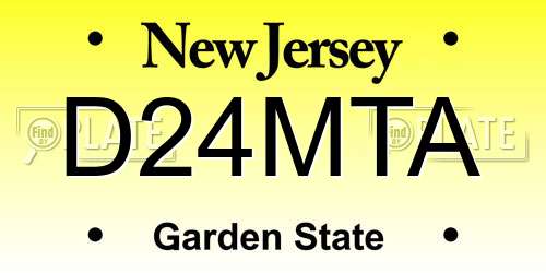 D24MTA New Jersey License Plate