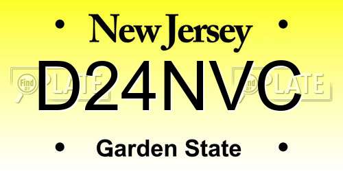 D24NVC New Jersey License Plate