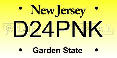 D24PNK New Jersey License Plate
