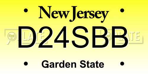 D24SBB New Jersey License Plate