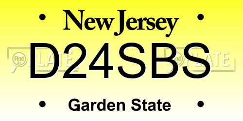 D24SBS New Jersey License Plate