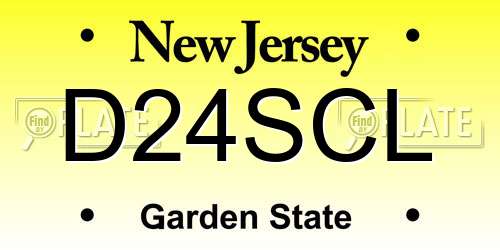 D24SCL New Jersey License Plate