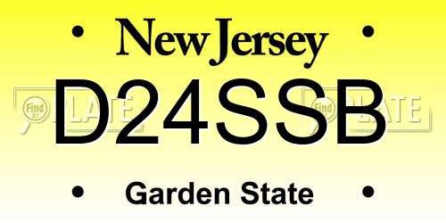D24SSB New Jersey License Plate