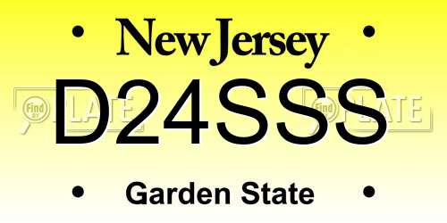 D24SSS New Jersey License Plate