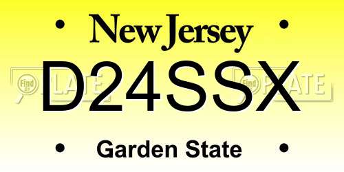 D24SSX New Jersey License Plate