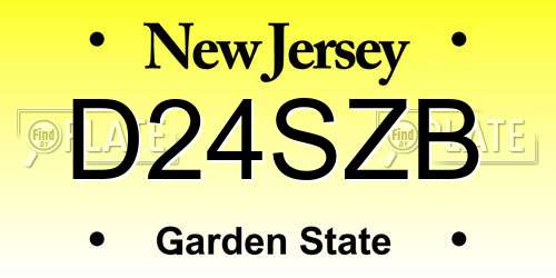 D24SZB New Jersey License Plate