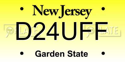 D24UFF New Jersey License Plate